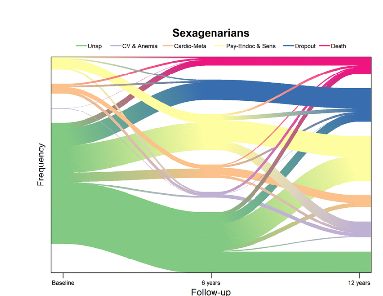 12-year evolution of multimorbidity patterns among older adults based on Hidden Markov Models